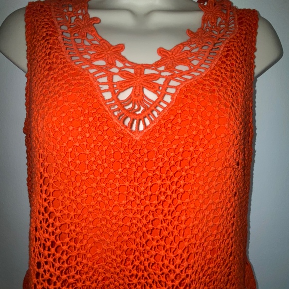 Topshop Boho orange crochet dress - Picture 4 of 6